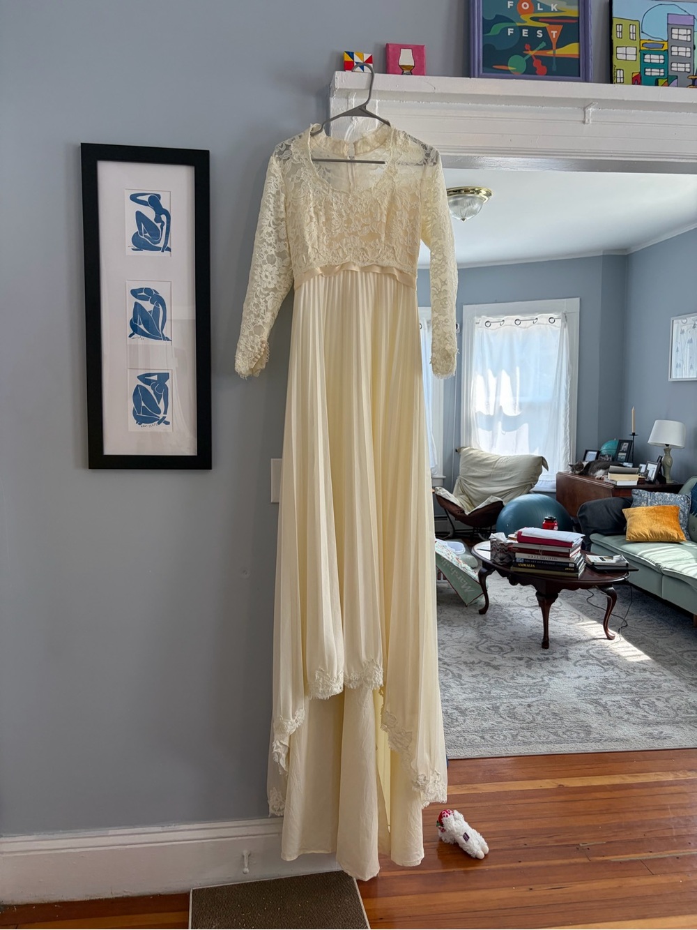Ivory Lace 70s Vintage Wedding Dress